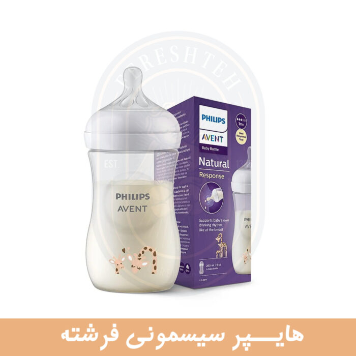 اونت شیشه شیر 260 میل طلقی طرح زرافه